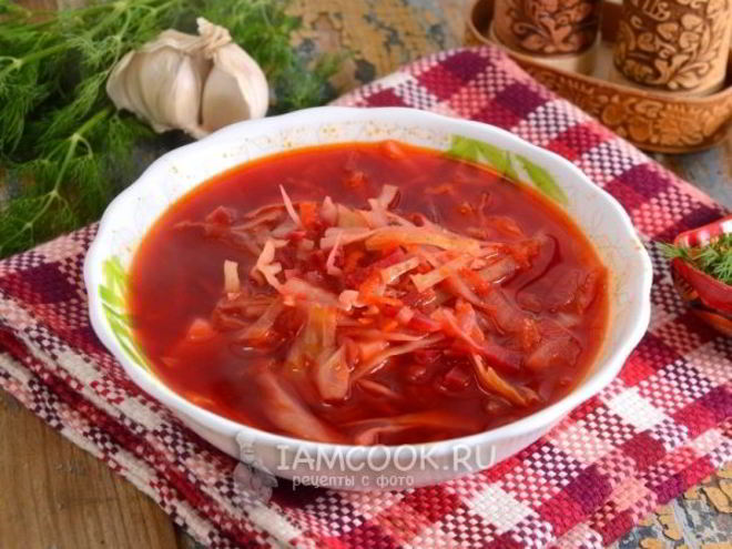 Рецепт вегетарианского борща