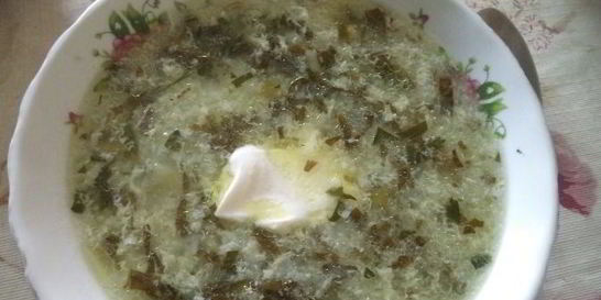 Зеленый борщ без мяса