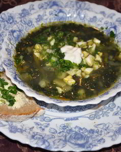 Зеленый борщ из крапивы