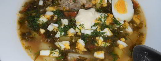 зеленый борщ с курицей и томатом. Шаг 5