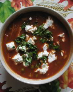 Быстрый суп с томатным соком