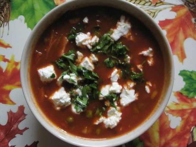 Рецепт быстрого супа с томатным соком