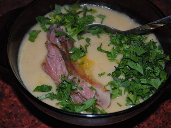 Рецепт горохового супа с копчеными ребрышками