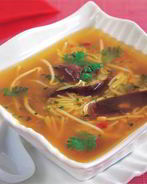 Грибной суп с ростками сои и имбирем