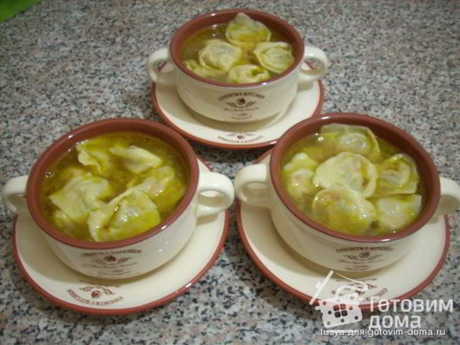 Рецепт грибного супа с ушками