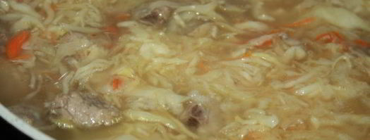 капустняк на свиных ребрышках с кислой капустой и рисом. Шаг 3