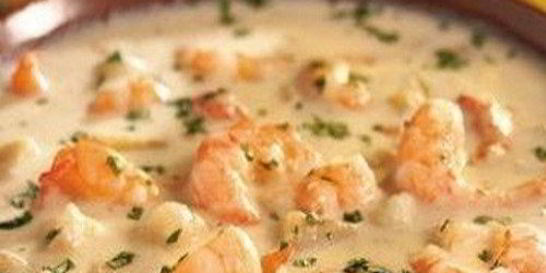 Крем-суп из креветок с сыром Филадельфия