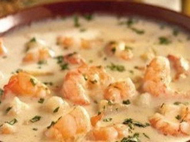 Рецепт крема-супа из креветок с сыром филадельфия
