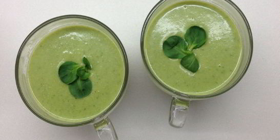 Крем-суп из порея и салата корн