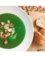 Крем-суп из шпината с креветками