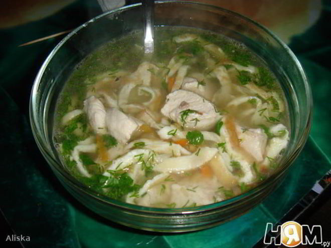 Рецепт куриного супа с фледле