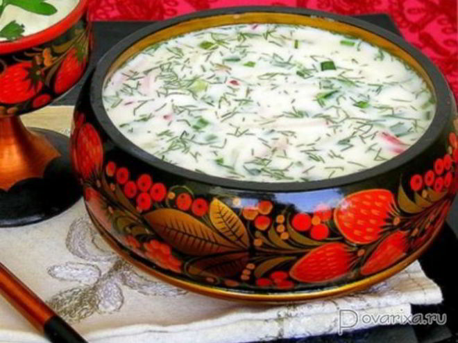 Рецепт окрошки на кефире