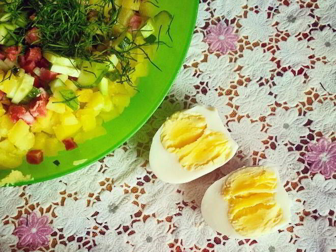 Рецепт окрошки на сыворотке