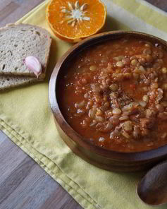 Пряный чечевичный суп без масла