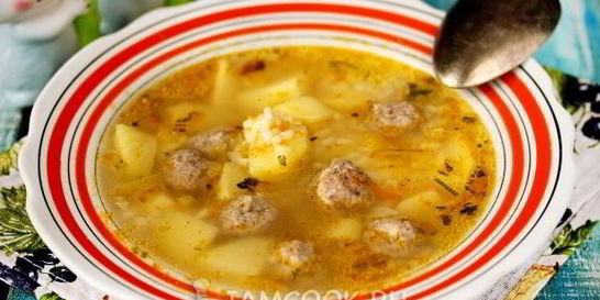 Рисовый суп с фрикадельками