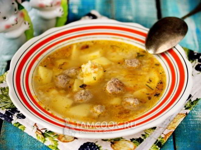 Рецепт рисового супа с фрикадельками