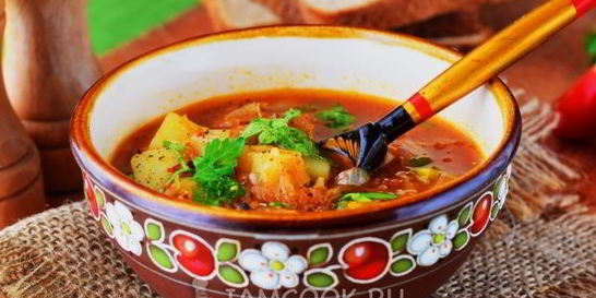 Постные щи из квашеной капусты