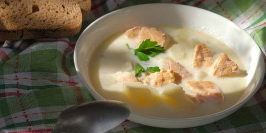 Сливочный суп с семгой