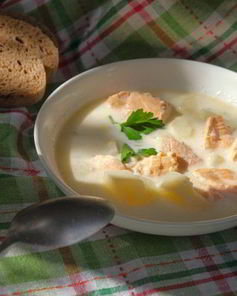 Сливочный суп с семгой