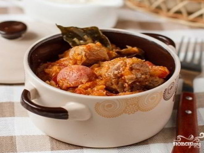 Рецепт капустной солянки с мясом