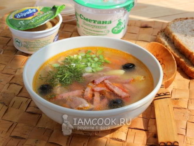 Рецепт мясной солянки в мультиварке