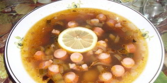 Солянка мясная с оливками