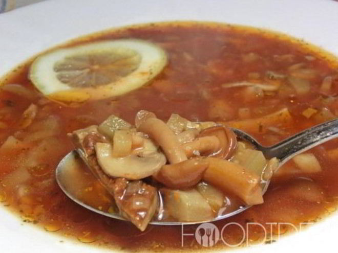 Рецепт солянки с грибами