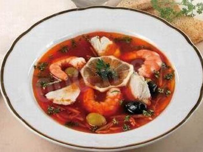 Рецепт солянки с креветками