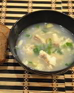 Суп Солянка рыбная из морской капусты с яйцом