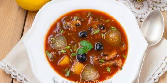 Вегетарианская грибная солянка