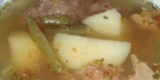 Суп из гуся с картофелем и стручковой фасолью