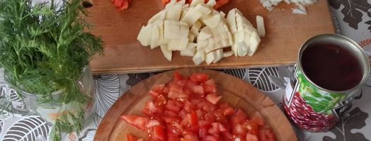 суп из консервированной красной фасоли в томатном соусе. Шаг 3