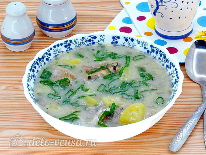 Рецепт супа из консервированной сайры с пшеном в мультиварке