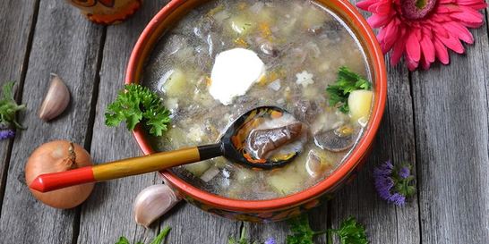 Суп из подберезовиков замороженных