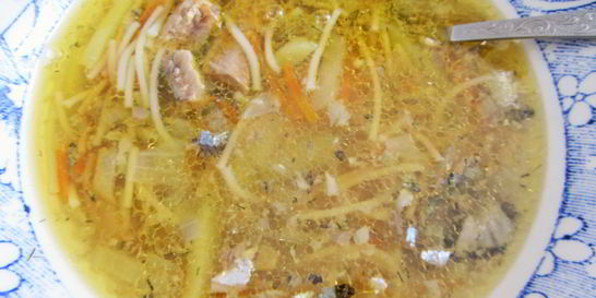 Суп из рыбных консервов с вермишелью
