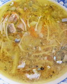 Суп из рыбных консервов с вермишелью