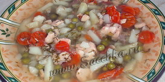 Суп из семги с овощами