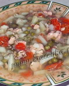 Суп из семги с овощами