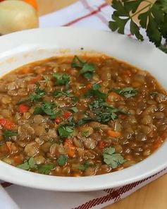Суп из зеленой чечевицы