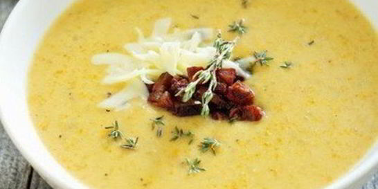 Домашний картофельный суп-пюре с беконом