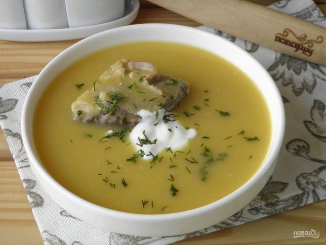 Рецепт горохового супа-пюре с мясом