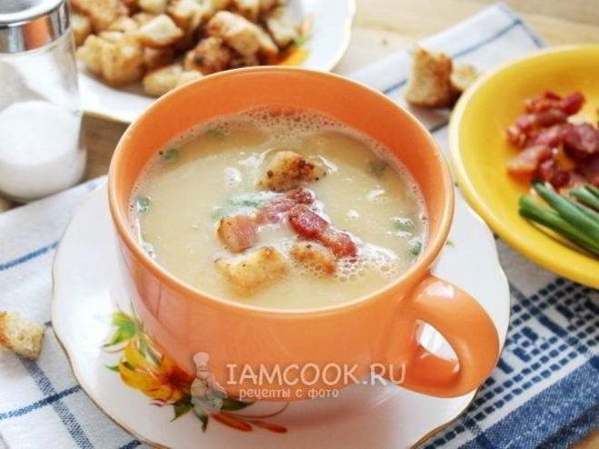 Рецепт горохового супа-пюре с варено-копченой грудинкой