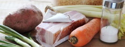 гороховый суп-пюре с варено-копченой грудинкой. Шаг 4