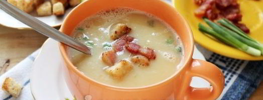 гороховый суп-пюре с варено-копченой грудинкой. Шаг 13