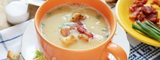 гороховый суп-пюре с варено-копченой грудинкой. Шаг 15