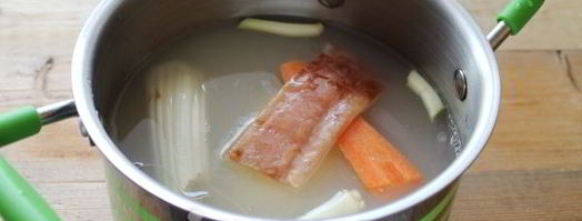 гороховый суп-пюре с варено-копченой грудинкой. Шаг 6