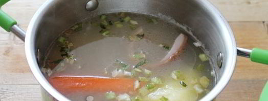 гороховый суп-пюре с варено-копченой грудинкой. Шаг 10