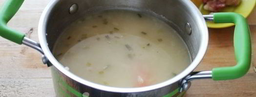 гороховый суп-пюре с варено-копченой грудинкой. Шаг 11