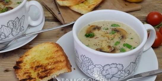 Грибной суп пюре из шампиньонов и вешенок