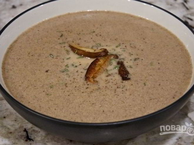 Рецепт грибного супа-пюре на сливках